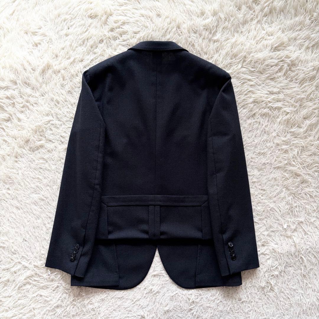 <極美品>LARDINI ネイビー ウール スーツ ブートニエール サイズ48