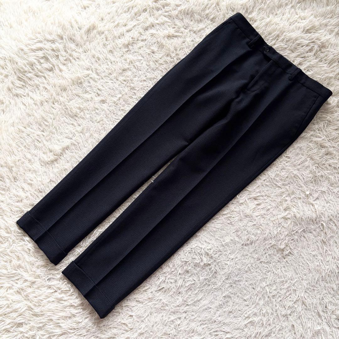 <極美品>LARDINI ネイビー ウール スーツ ブートニエール サイズ48