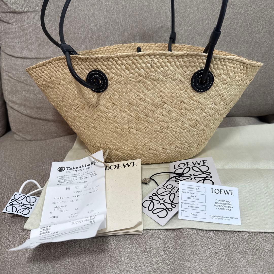 ロエベ アナグラム バスケットバッグ スモール (イラカヤシ＆カーフ)ブラック