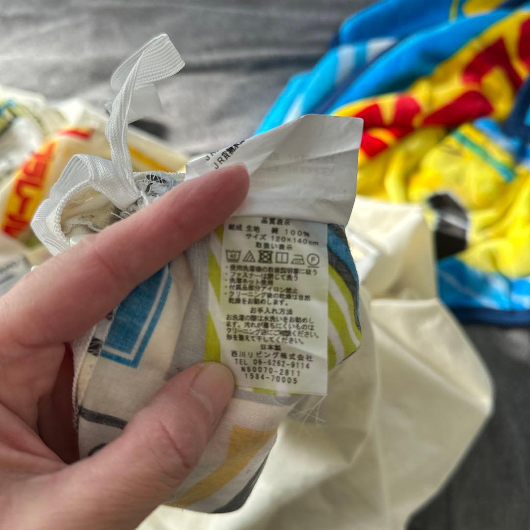 羽毛掛け布団　プラレール毛布　プラレール掛け布団カバー3点セット