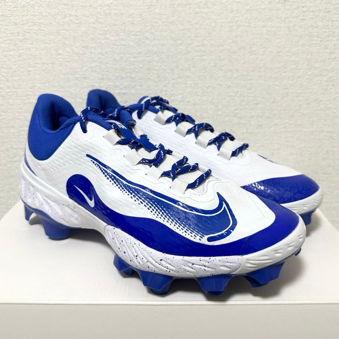 ナイキ アルファ ハラチ エリート 27 野球 スパイク 靴 シューズ 白 青