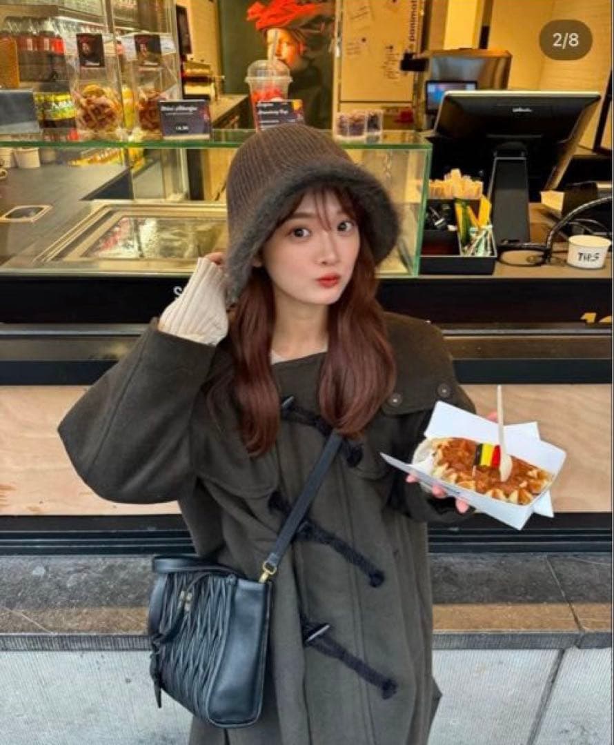 【週末限定価格】PINUE ロングコート ダッフルコート　チャコール