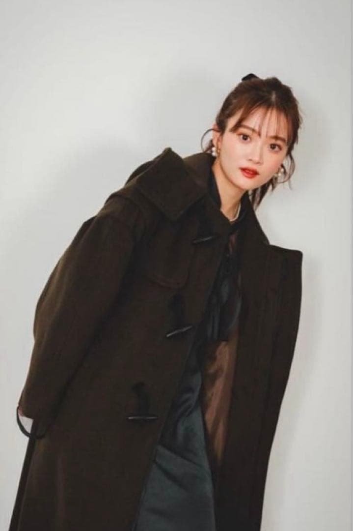 【週末限定価格】PINUE ロングコート ダッフルコート　チャコール