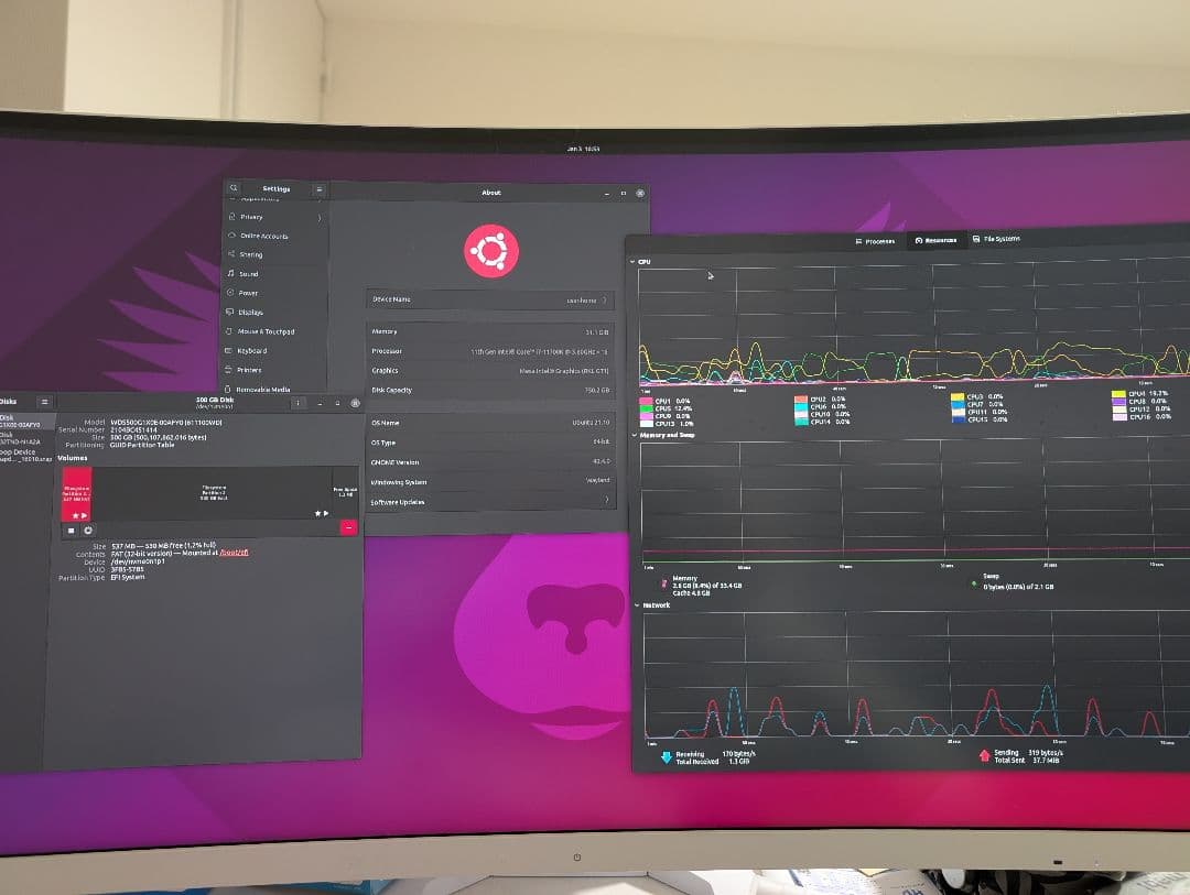 デスクトップPC i7-11700K / メモリ32GB / SSD500GB