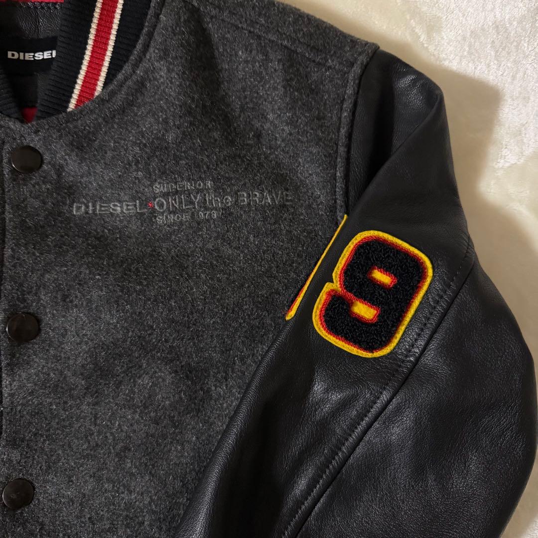 DIESEL スタジャン レザー ジャケットワッペン刺繍 XS