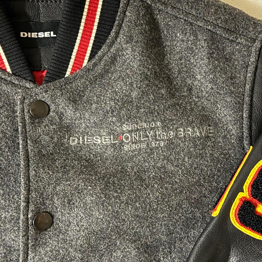 DIESEL スタジャン レザー ジャケットワッペン刺繍 XS