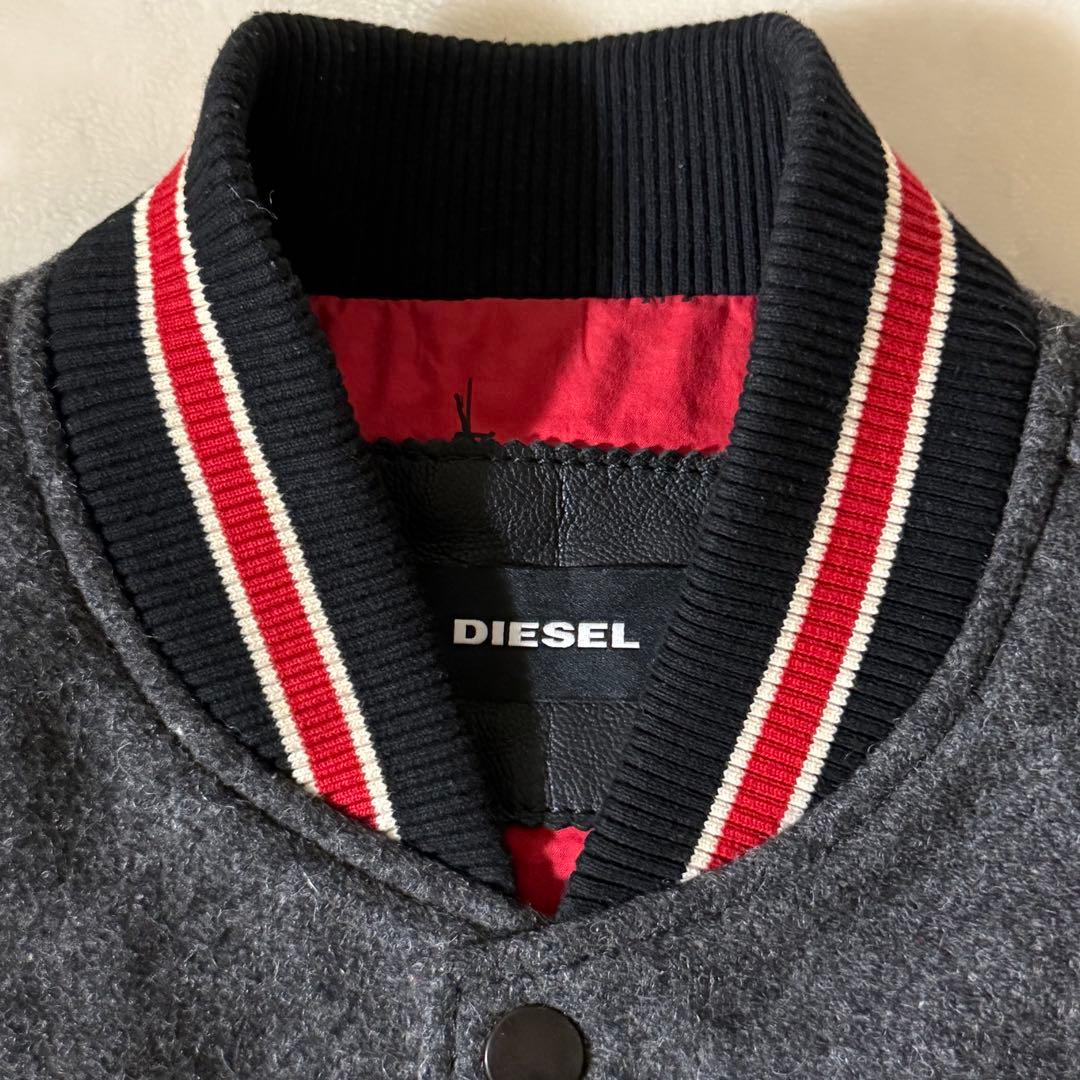 DIESEL スタジャン レザー ジャケットワッペン刺繍 XS