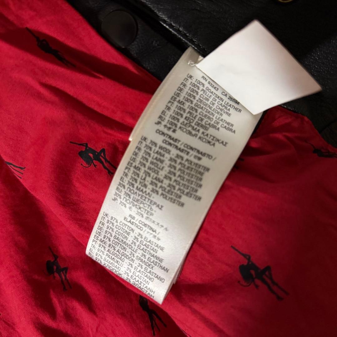 DIESEL スタジャン レザー ジャケットワッペン刺繍 XS