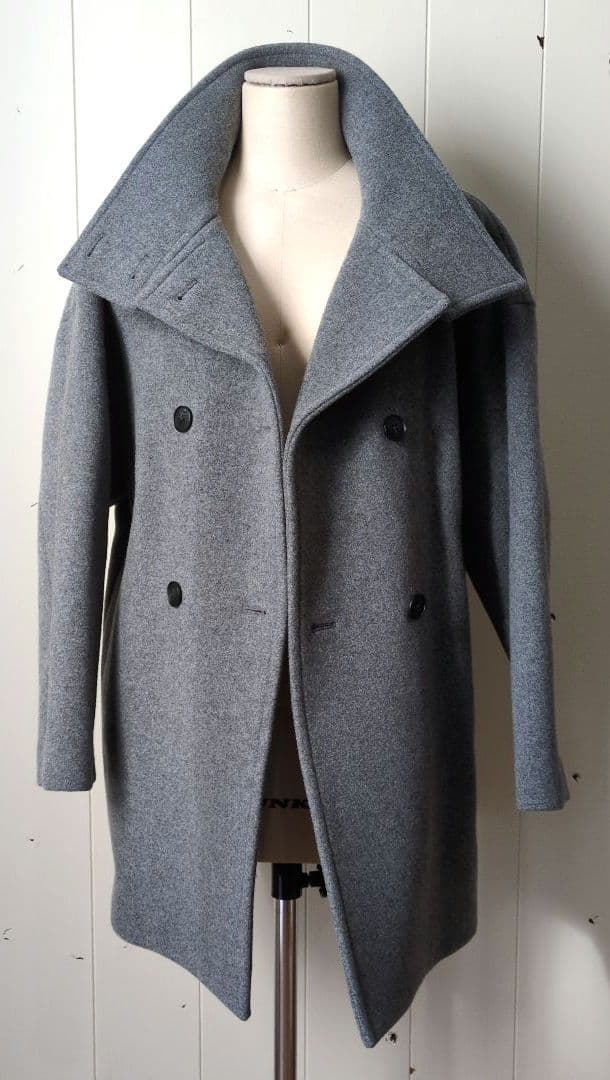 アンクレイヴ uncrave 美品 プルーフ メルトン Pコート 撥水 グレー