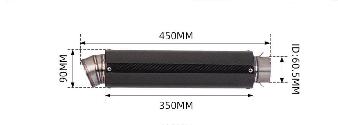 汎用 マフラー スリップオン サイレンサー カーボン