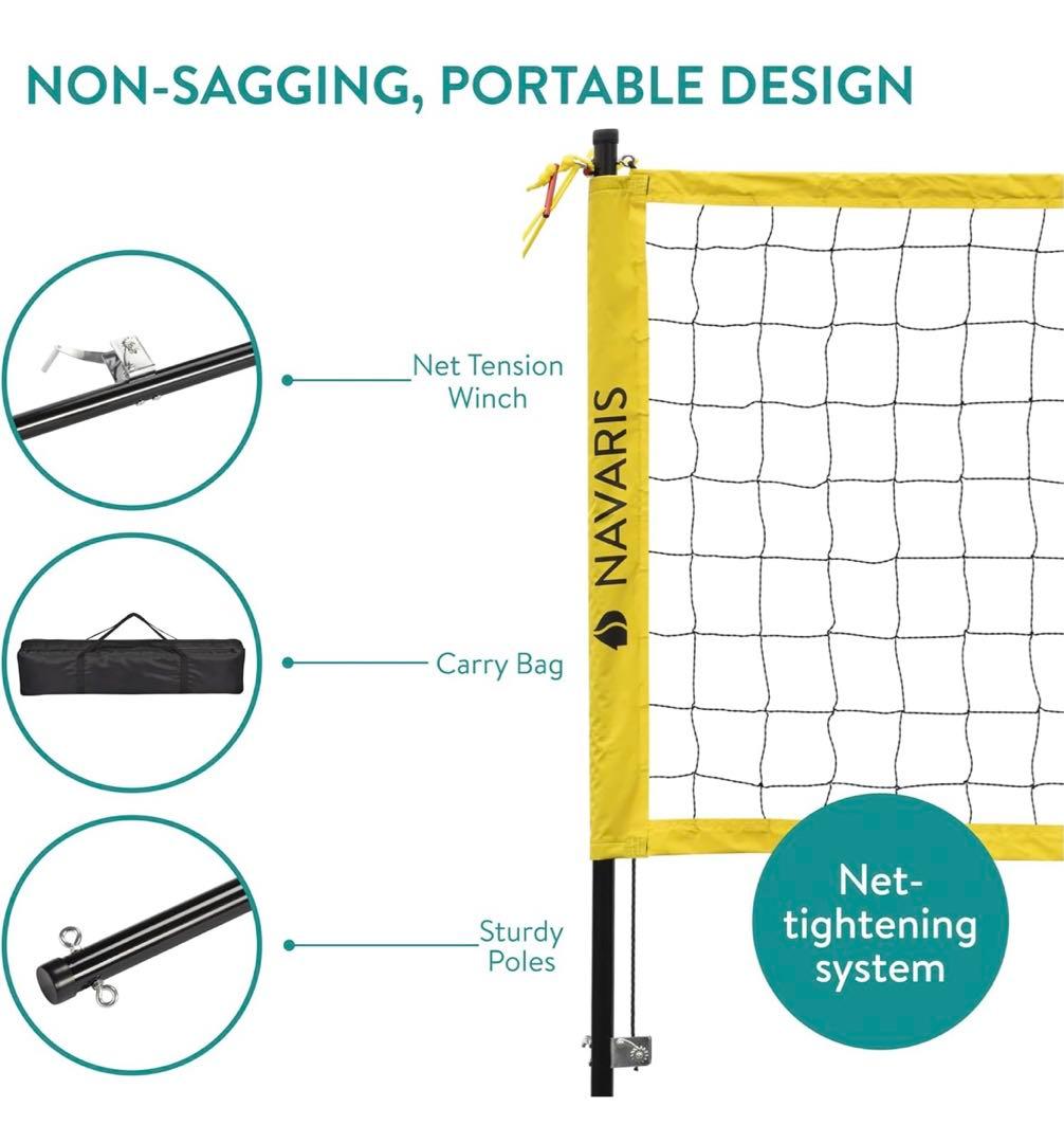 【Navaris】バレーボールセット 屋外 収納ケース付き