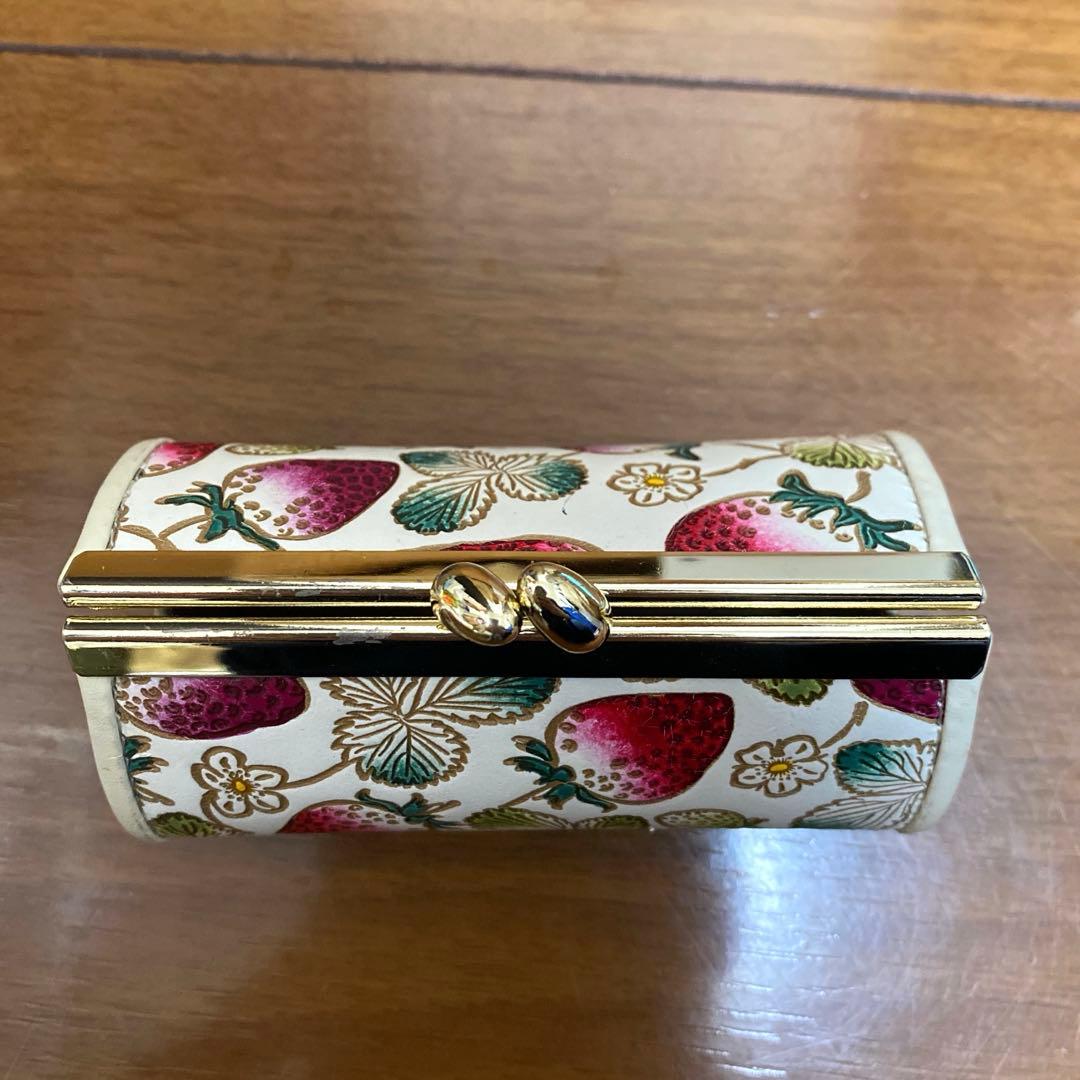 文庫屋大関 いちご柄 限定色 がま口ケース廃盤品 貴重