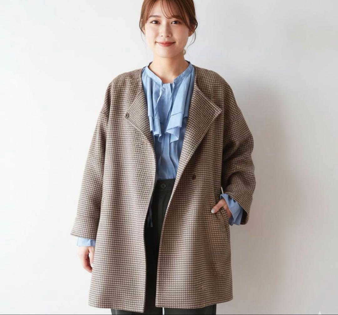 美品✨スローブイエナ　HAMILTONダブルフェイスウールショートコクーンコート