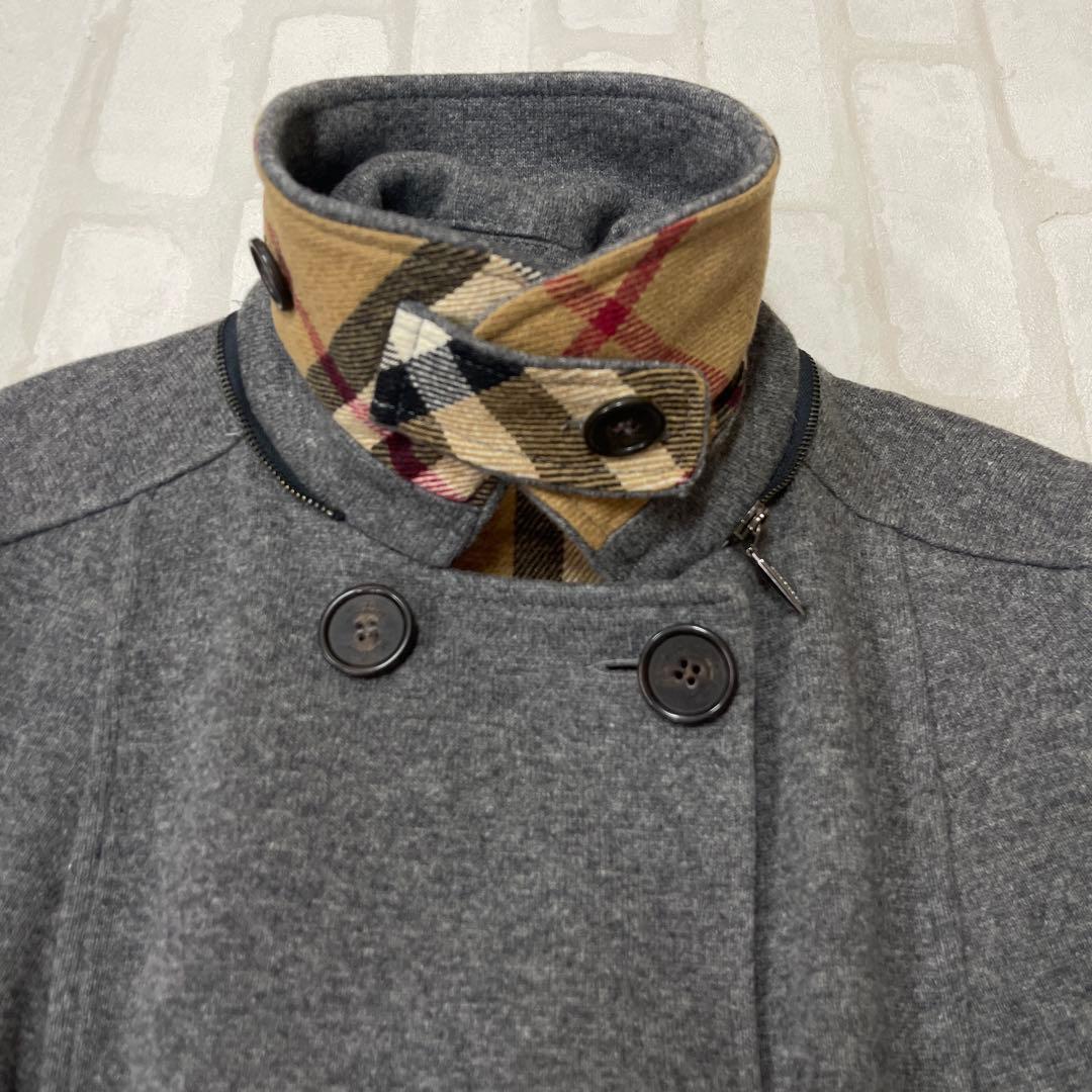 値下げ バーバリー ロンドン BURBERRY ノバ チェック ピーコート 40