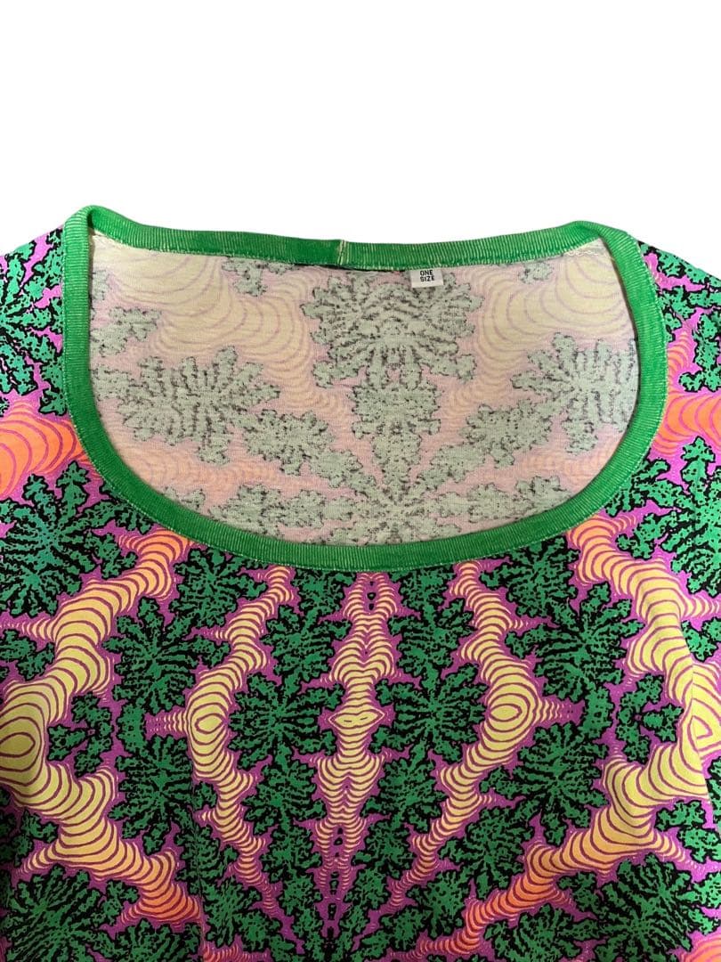 SPACE TRIBE スペーストライブ　サイケ柄　ロンT