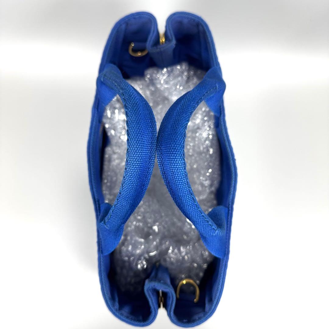 美品✨ PRADA カナパ S 2way ショルダー付 ブルー Cobalto