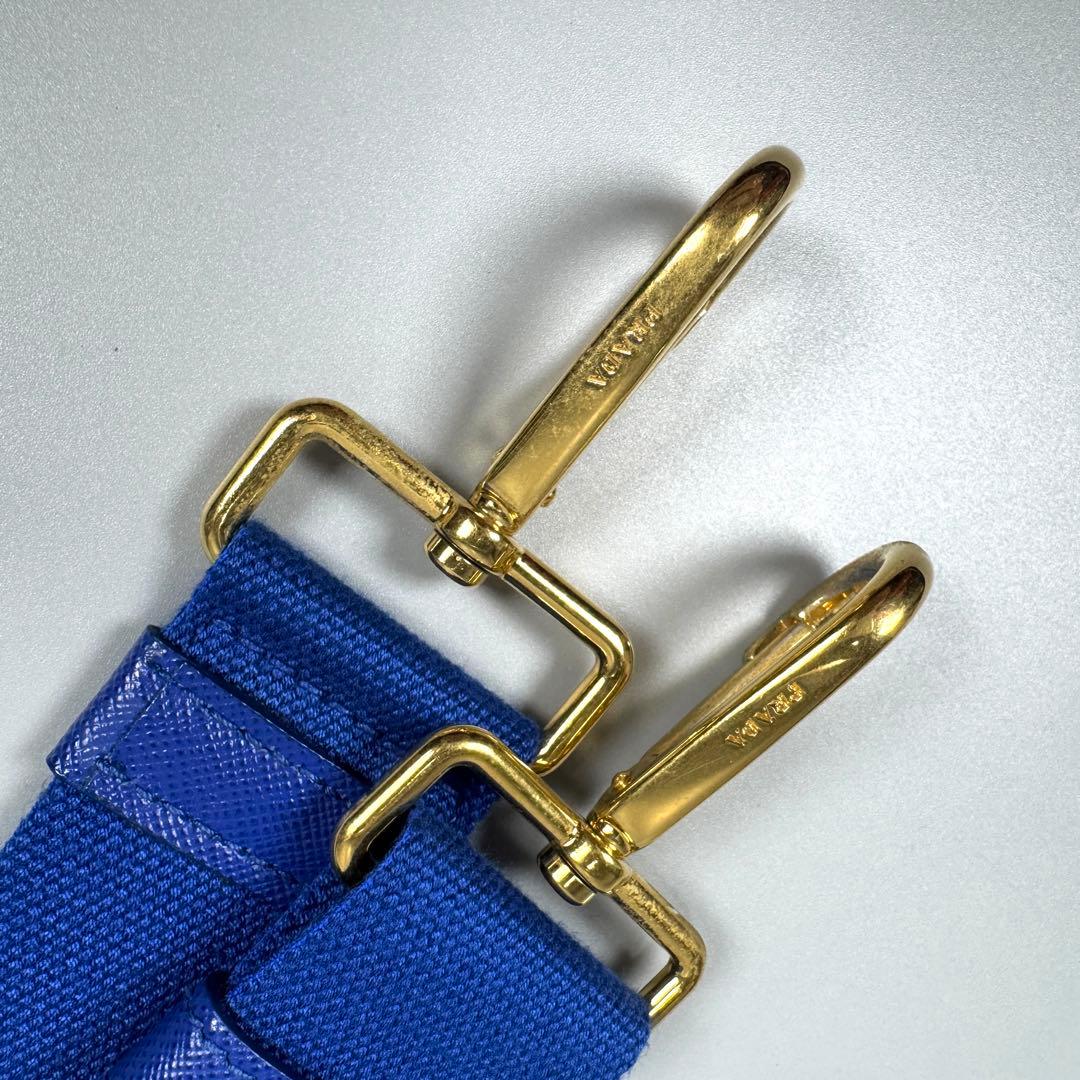 美品✨ PRADA カナパ S 2way ショルダー付 ブルー Cobalto