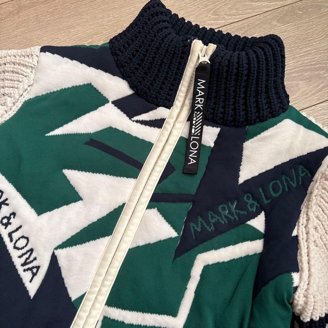 MARK&LONAマークアンドロナ 裏地付ニット切り替え ジャケット 36(S)