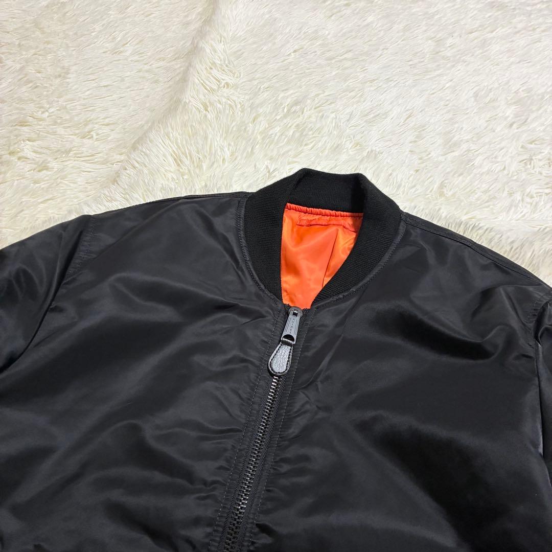 美品 AVIREX フライトジャケット アーチロゴ コマーシャルロゴ XL 黒