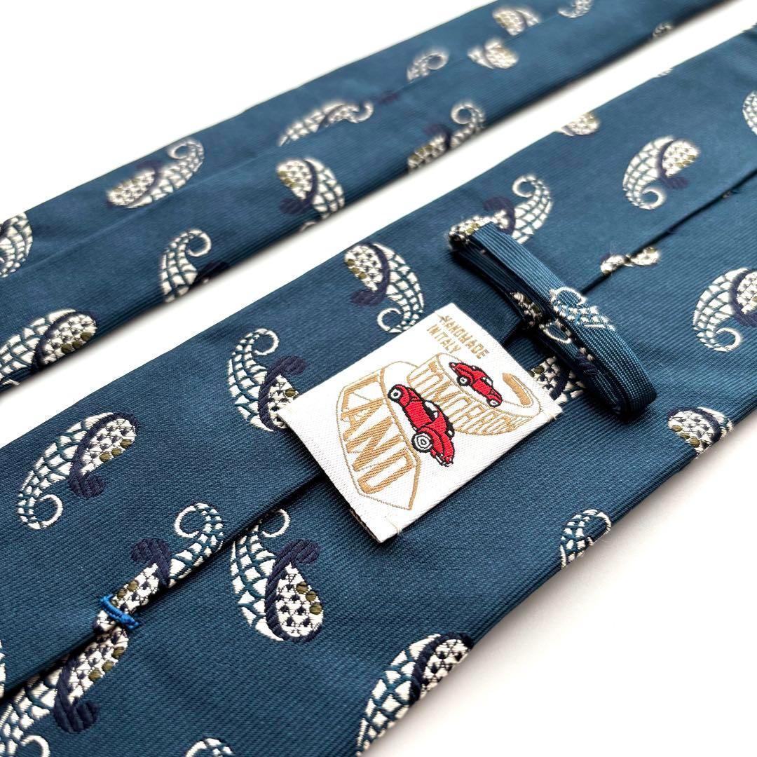 ꧁美品꧂ トゥモローランド ネクタイ セブンフォールド ペイズリー グリーン