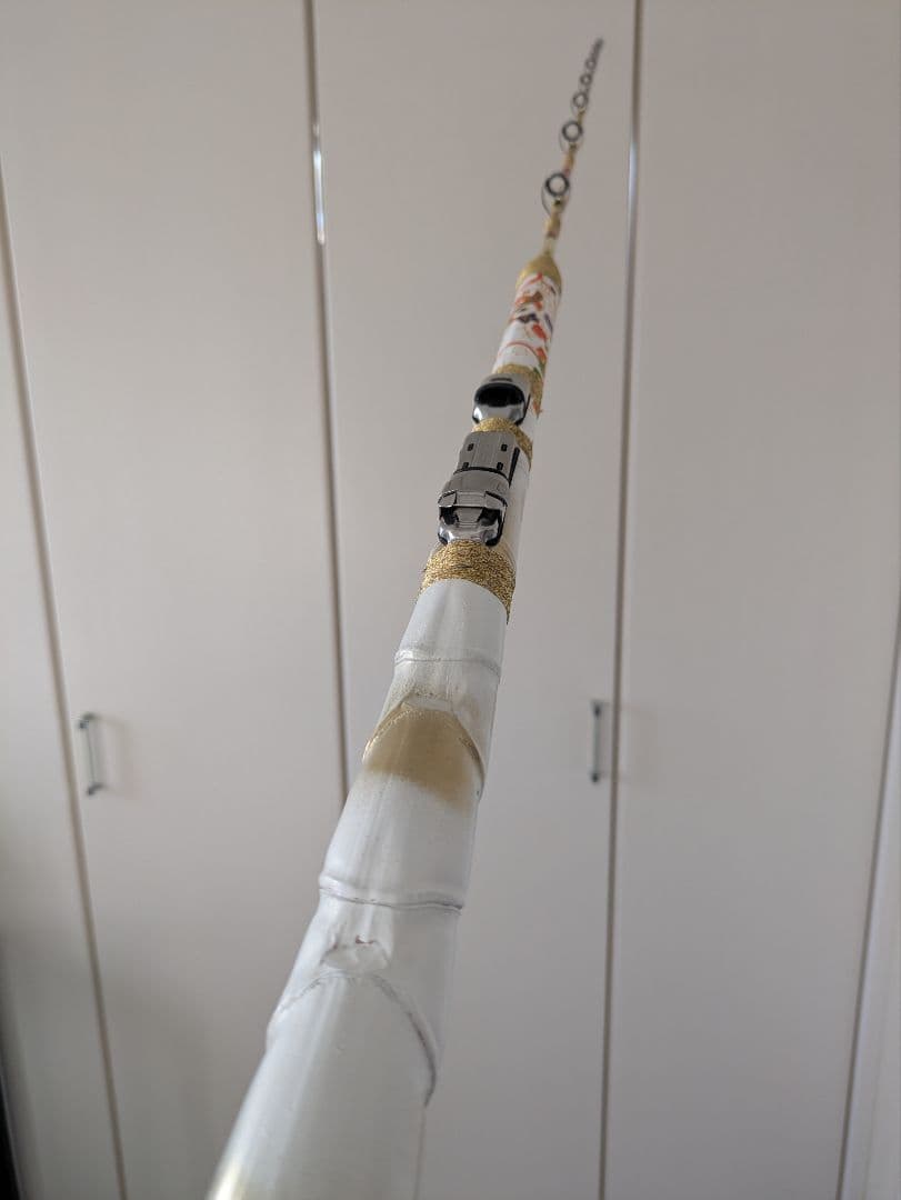伊勢海老竿　穴釣り　テトラ釣り　布袋竹　和紙　ハンドメイド