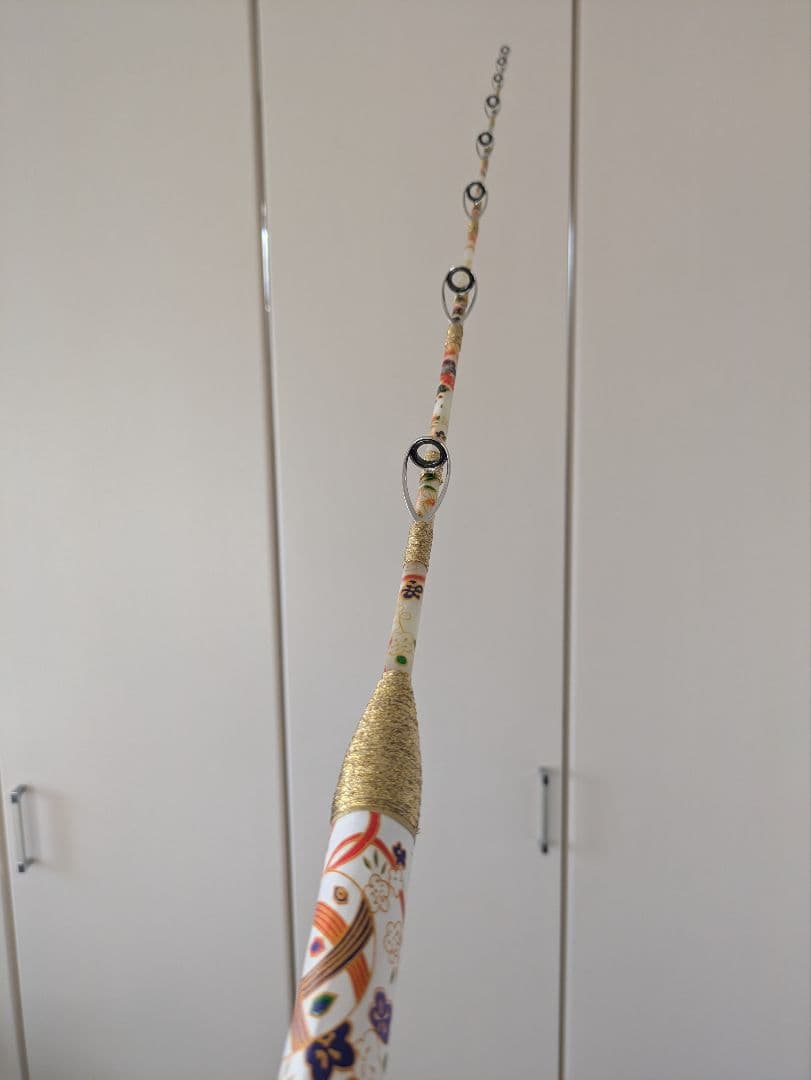 伊勢海老竿　穴釣り　テトラ釣り　布袋竹　和紙　ハンドメイド