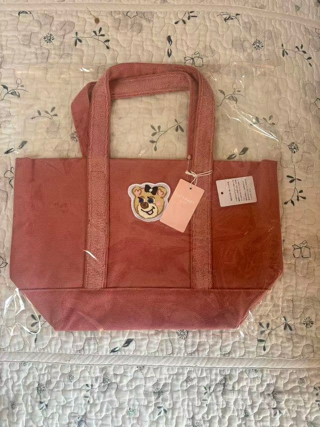 【美品】フェイラー　オールドテディガールワッペントートバッグ(小) ピンク