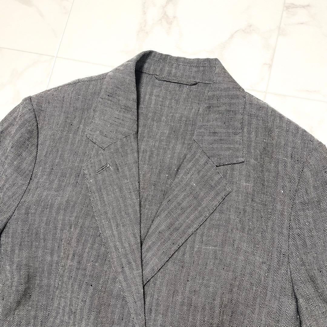 極美品 マーガレットハウエル リネン ヘリンボーン テーラードジャケット 2