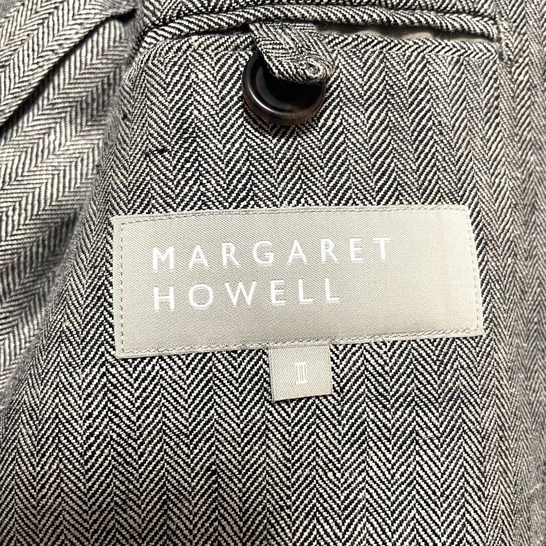 極美品 マーガレットハウエル リネン ヘリンボーン テーラードジャケット 2