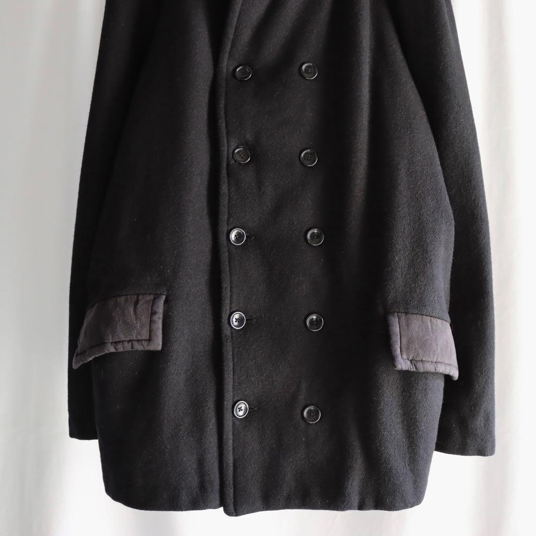 00s archive Y2K 黒 ダブルブレストコート ミリタリー テック