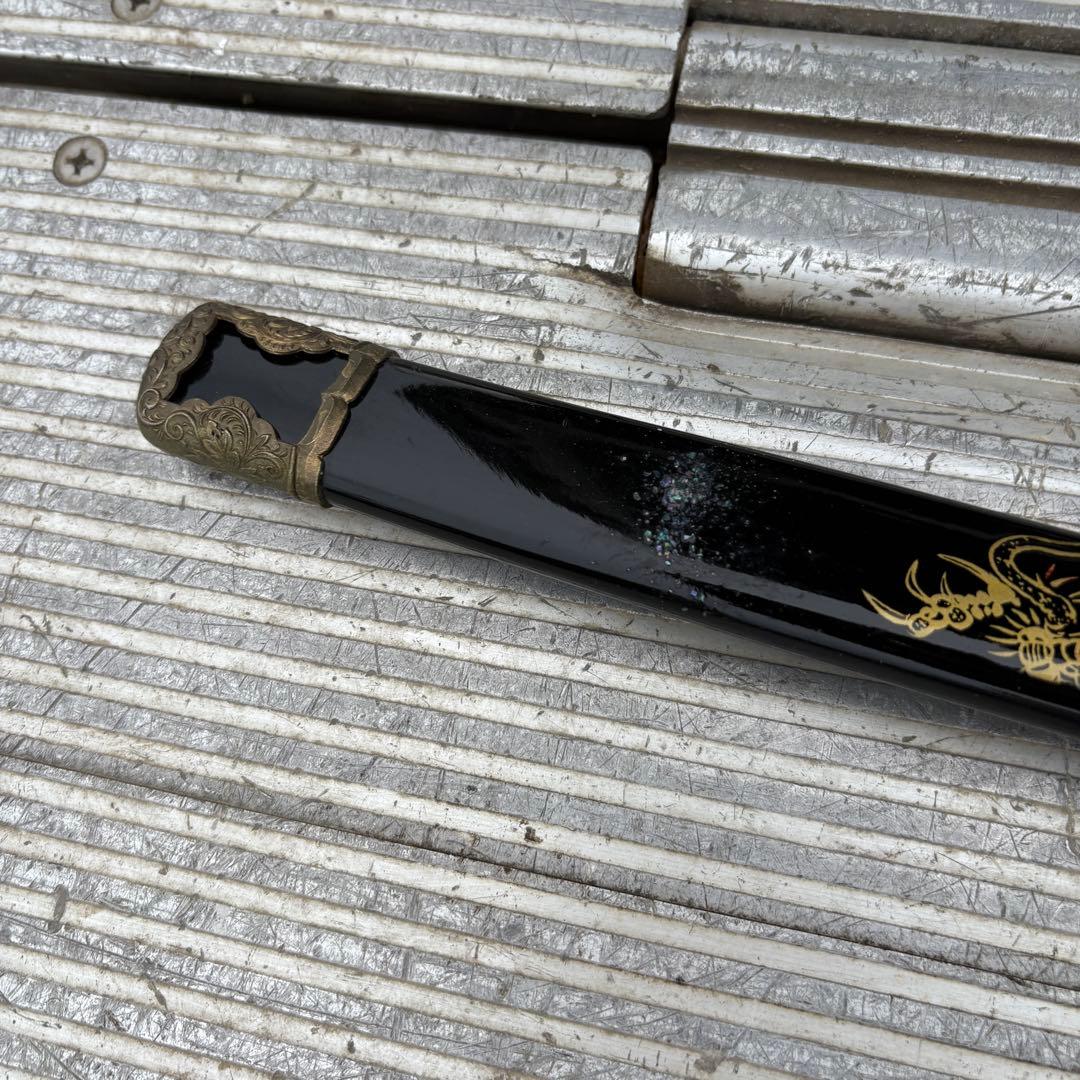 金属製 模造刀 陣太刀 龍紋彫 鯉金具
