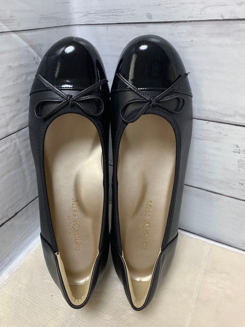 未使用　[Miss kyouko] リボン　バレエシューズ　ラウンドトゥ
