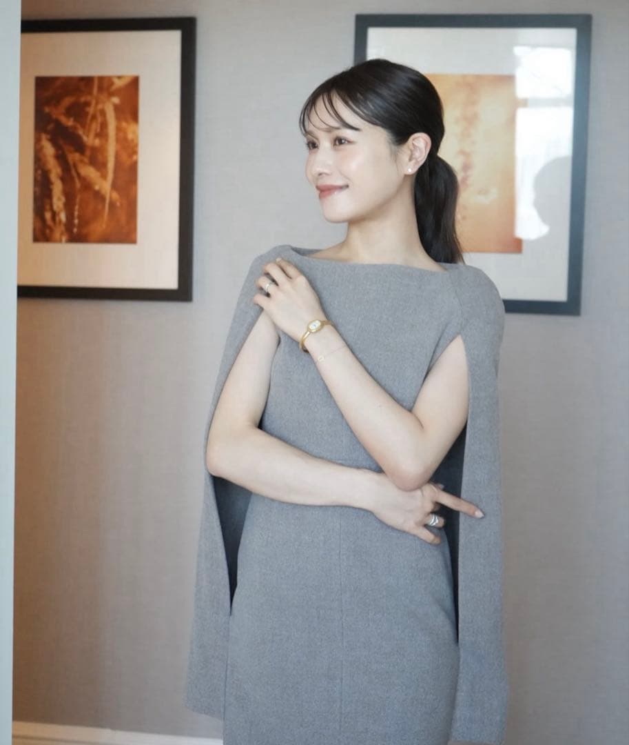 2025新作 タグ付laubeblanc NarrowlineCapeDress