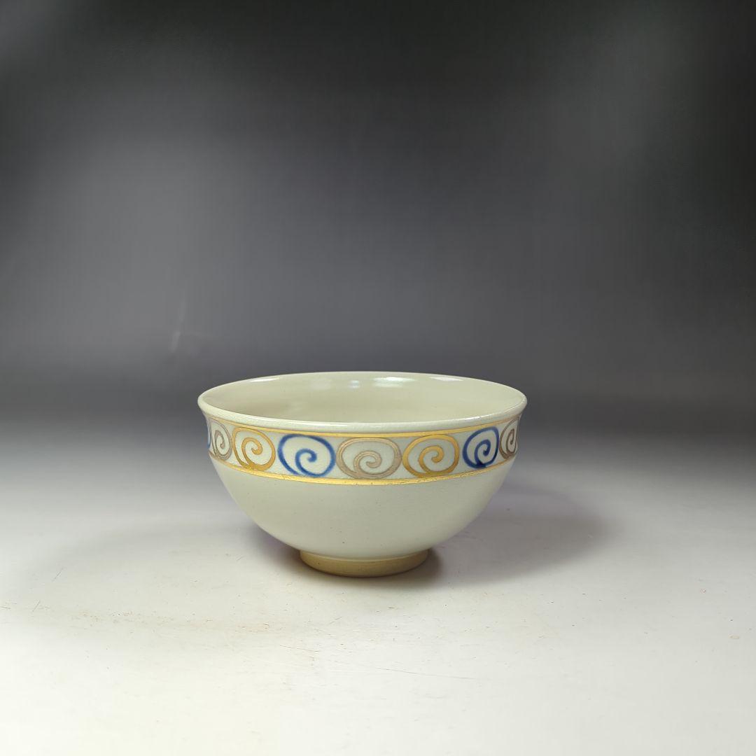 イ542 数茶碗『竜谷焼　宮川香雲』『渦丿絵　数茶碗　10客　共箱』茶道具