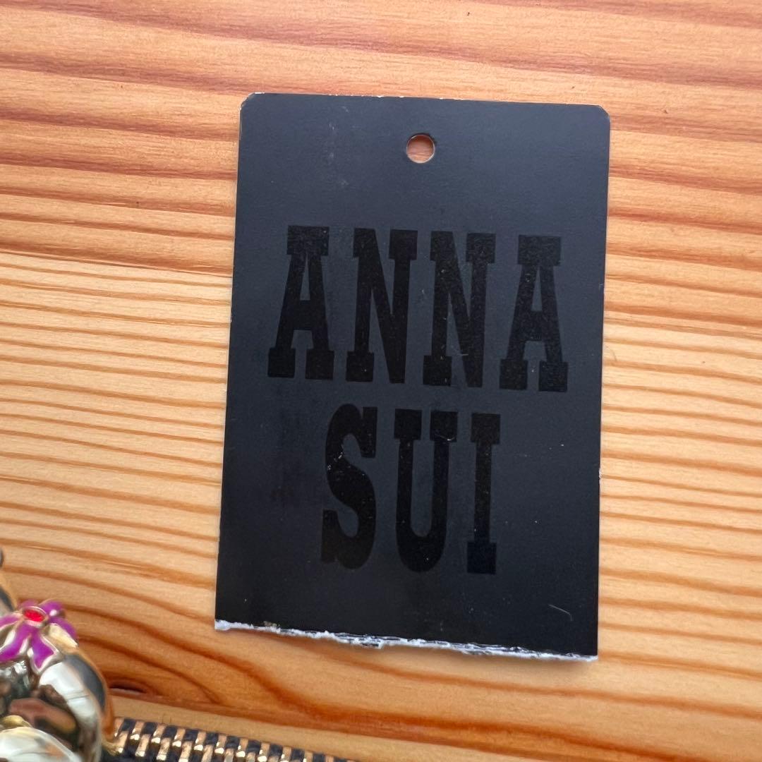 美品 ANNA SUI プレイングキャット 長財布 がま口 ブラック
