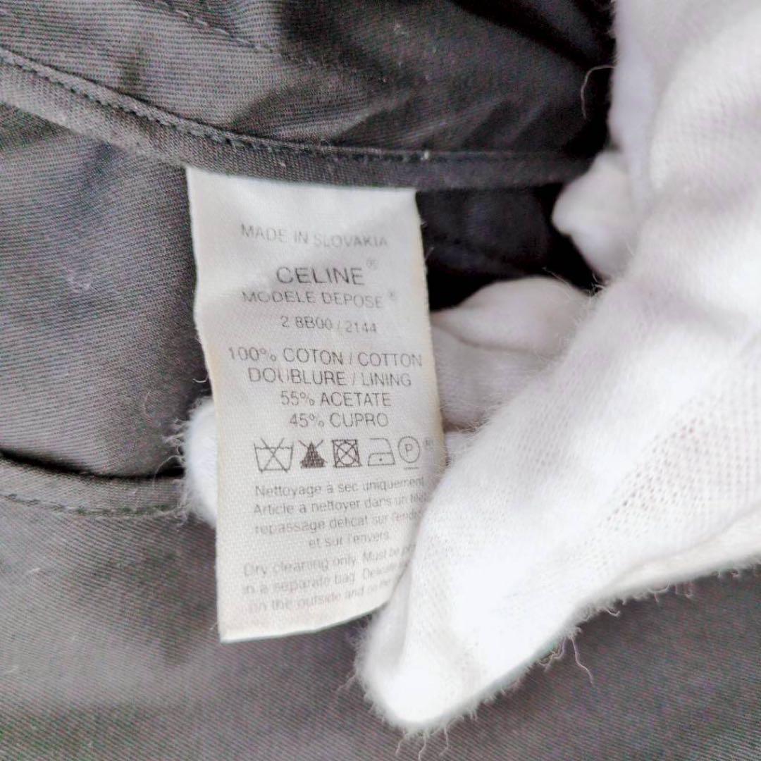 ◾︎希少◾︎ セリーヌ トレンチコート ワイドスリーブ エンブレム ブラック 36