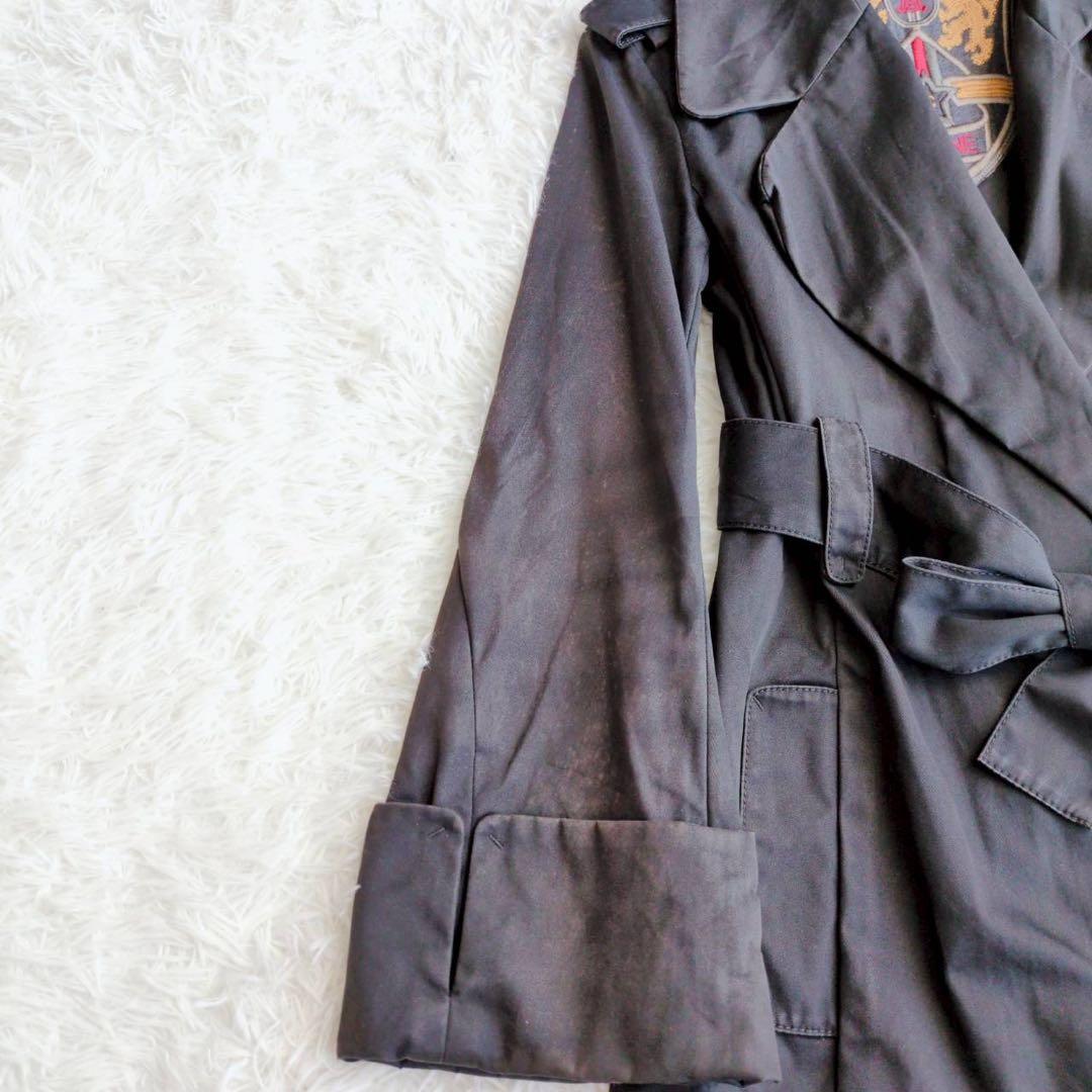 ◾︎希少◾︎ セリーヌ トレンチコート ワイドスリーブ エンブレム ブラック 36