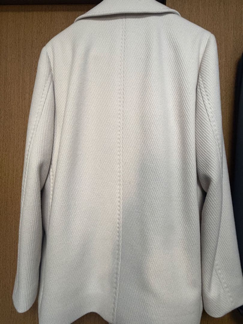 ホワイト ウール ピーコート