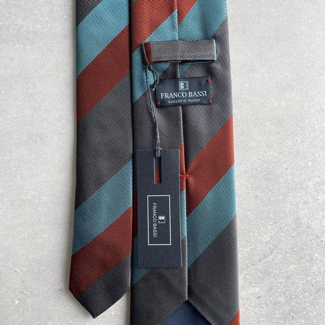 最終価格25年秋冬新作FRANCOBASSI ワイドストライプタイ