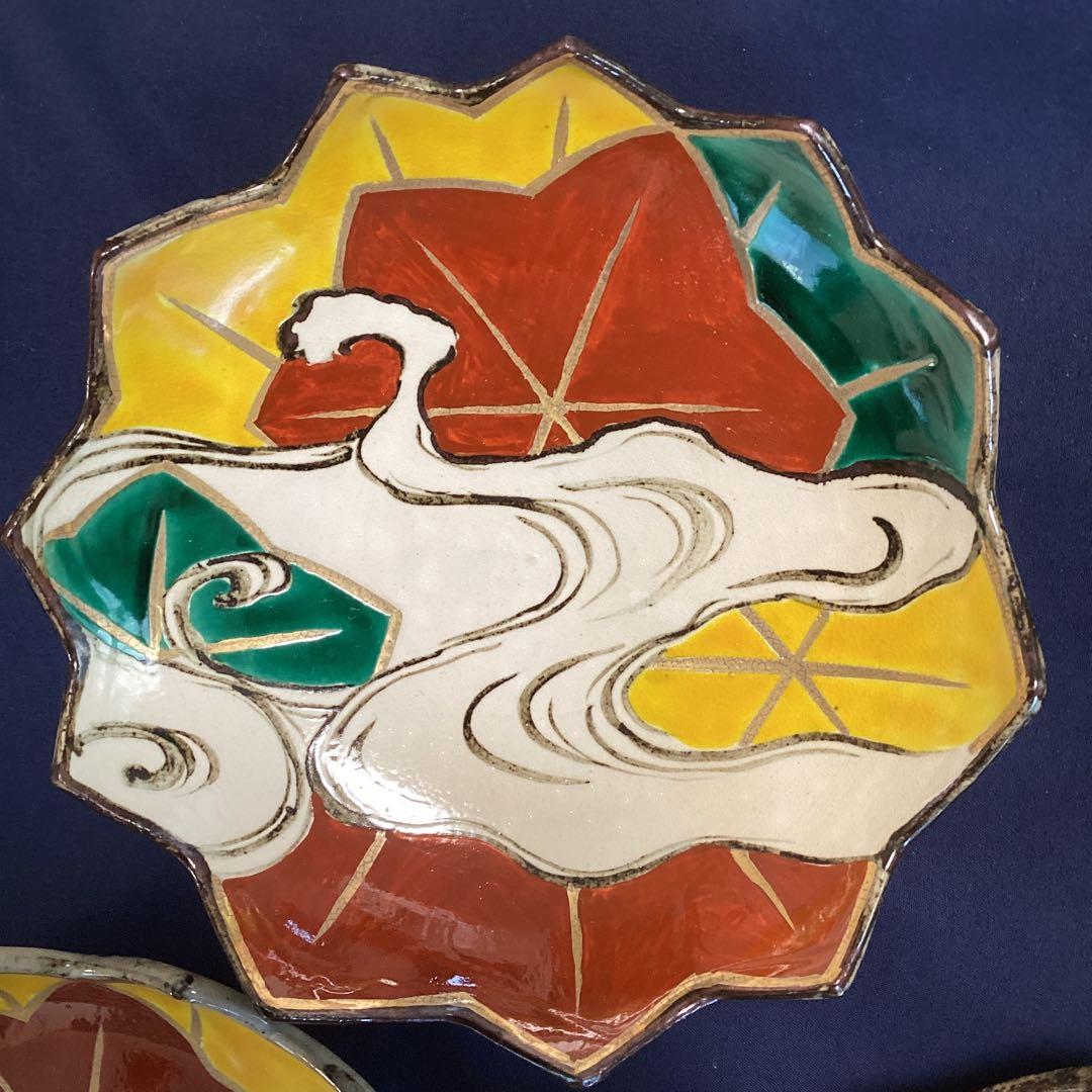 京焼乾山写竜田川向付5客　新品未使用