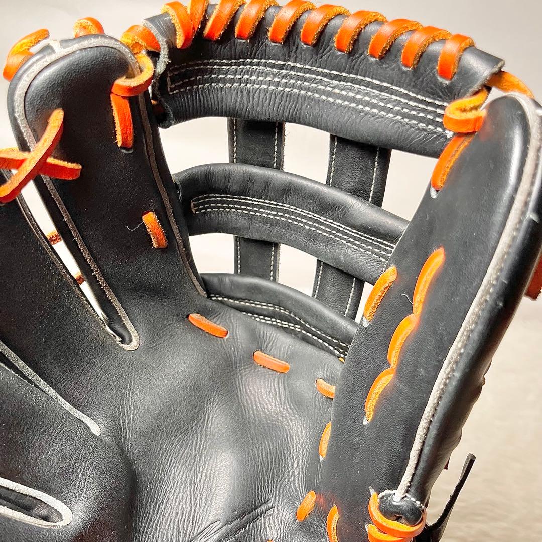 Ip Select×ONYONE 軟式グローブ 外野手用 左投げ 黒×オレンジ