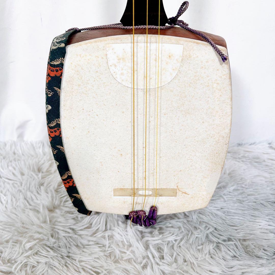 【希少】長唄三味線　細棹　紫檀　正寸　丸打胴　本体のみ