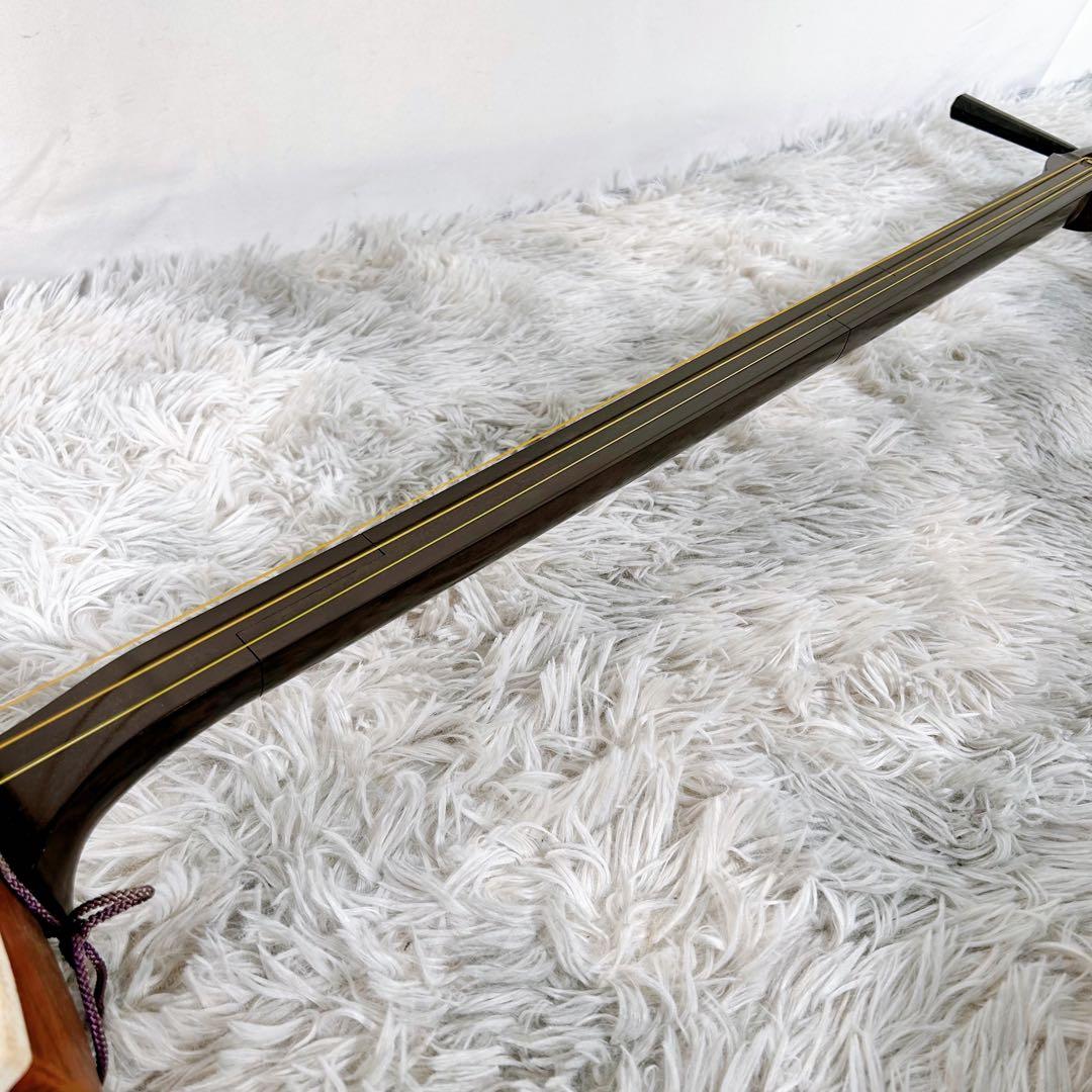 【希少】長唄三味線　細棹　紫檀　正寸　丸打胴　本体のみ