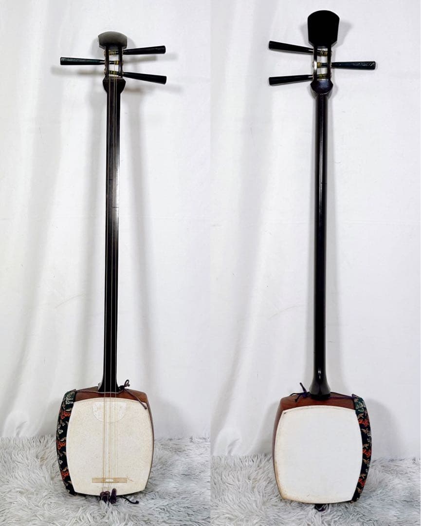 【希少】長唄三味線　細棹　紫檀　正寸　丸打胴　本体のみ