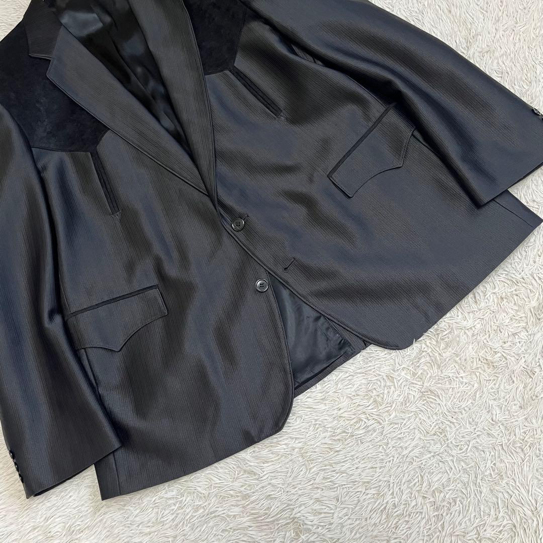 【美品】Made in USA ウエスタンテーラードジャケット 異素材 光沢