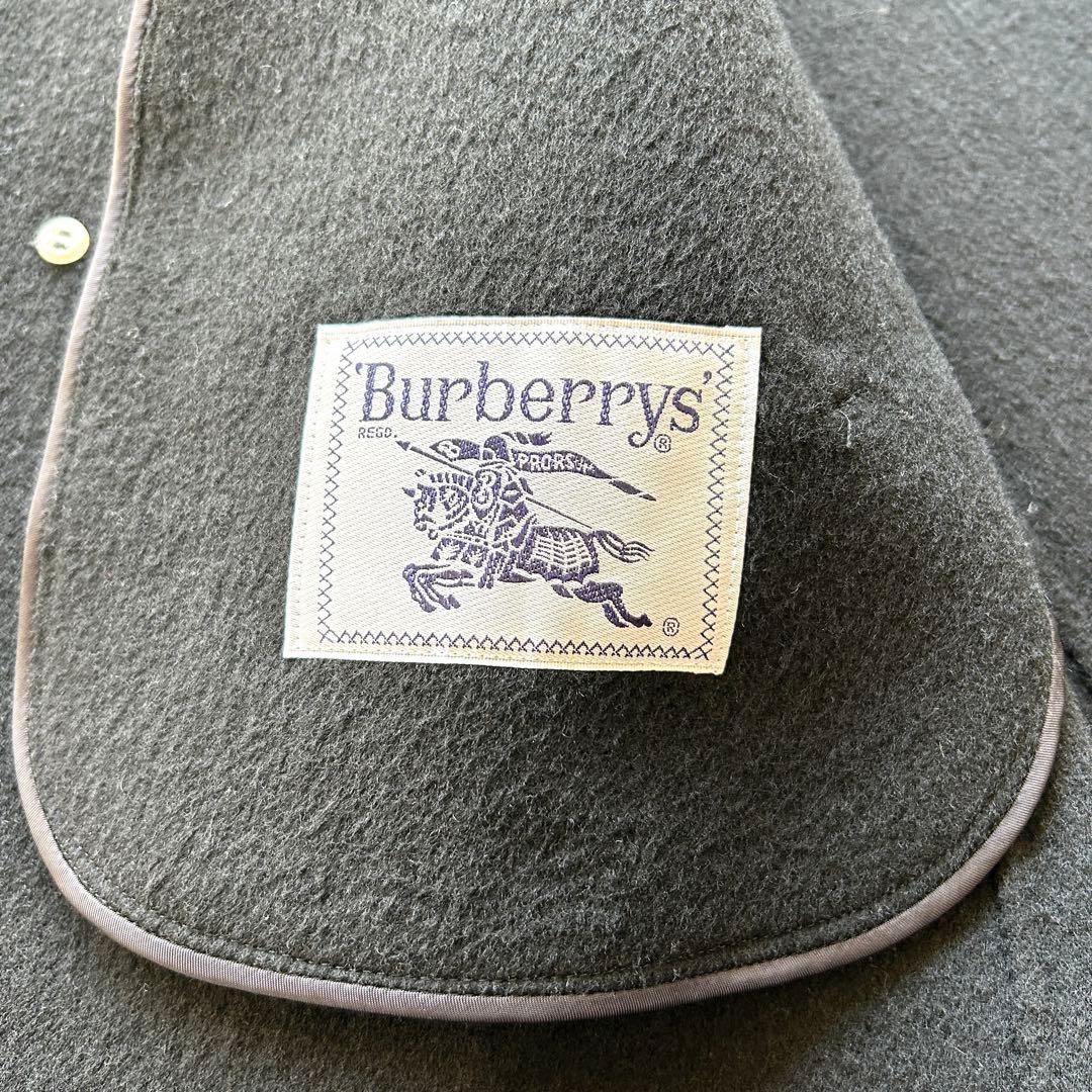 【極美品】バーバリー　ダブルブレスト　チェスターコート　カシミヤ混　黒　M相当