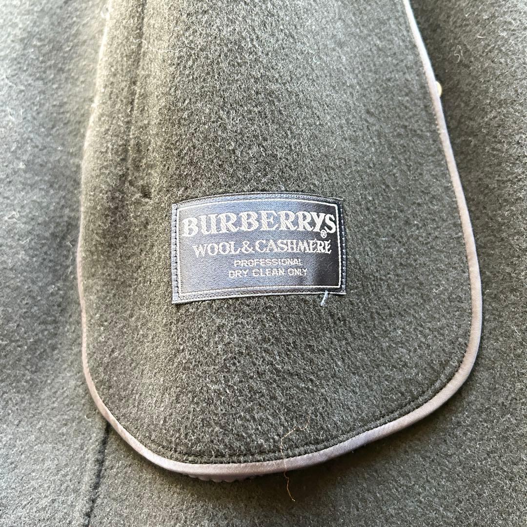 【極美品】バーバリー　ダブルブレスト　チェスターコート　カシミヤ混　黒　M相当