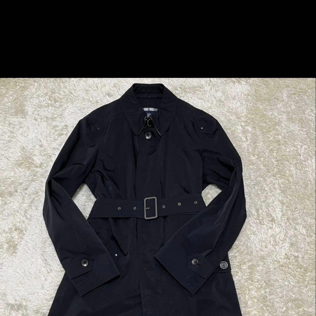 【✨大きいサイズ✨】バーバリーロンドン　ステンカラーコート　ベルテッド　黒　LL