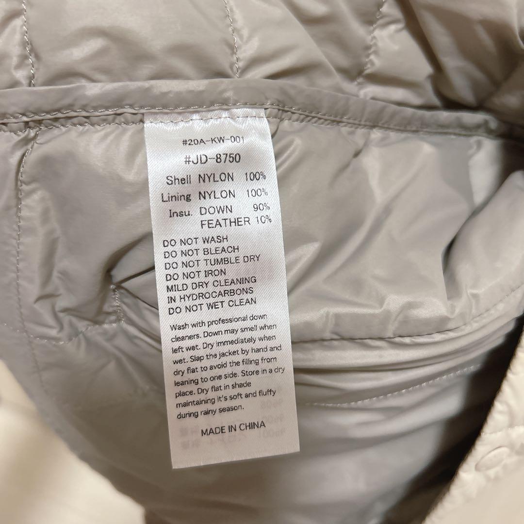 希少 DANTON オイスターホワイト　アイボリー　Vネック　ダウンベスト　36