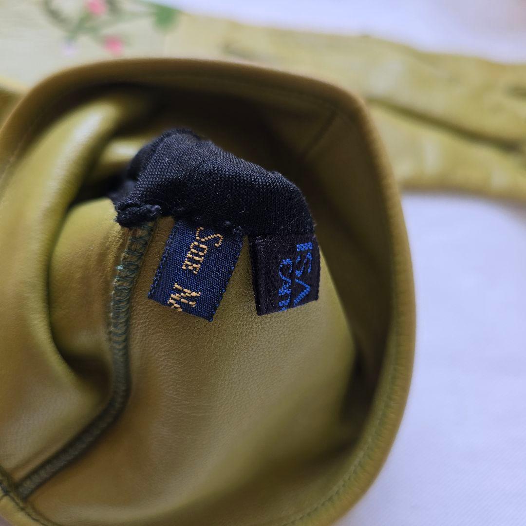 ISABEL CANOVAS フランスヴィンテージ　刺繍レザー手袋&ベルトセット